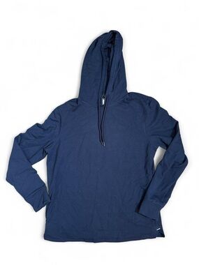 Jockey Sport Navy Hooded Long Sleeve Athletic Top Size Large